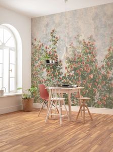 Komar Vlies Fototapete - Wall Roses - Größe: 300 x 250 cm (Breite x Höhe) - 6 Bahnen, Wohnzimmer, Schlafzimmer, Tapete