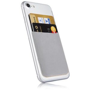 MyGadget Handy Kartenhalter zum aufkleben - RFID Blocking Haftendes Kartenfach, Kartenhülle, Karten Halterung - Geldbörse Smartphone Etui in Silber