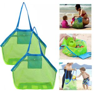 2x Sandspielzeug Tasche, grün Netztasche Sandspielzeug, Strandspielzeug Tasche Kinder, groß Tasche Sandspielzeug