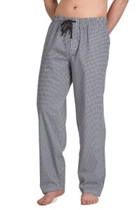 Moonline - Herren Webhose Freizeithose Loungewear aus 100% Baumwolle, Farbe:weiß/navy, Größe:50-52