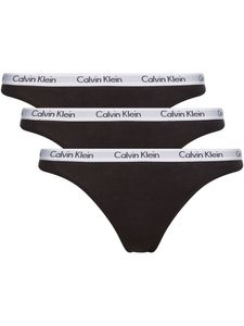 Calvin Klein Damen Unterwäsche 3er Pack Thong Schwarz 000QD3587001, Größe:L
