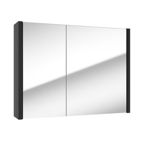 Spiegelschrank 80 cm 2 Türen NANTES-107 in schwarz, B/H/T: ca. 80/60/15 cm