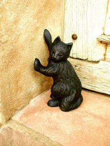 Türstopper schwarze Katze, Skulptur, Türöffner, schwarzer Kater sehr schwer