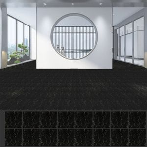 10 STK Schwarz Bodenaufkleber Mosaik Vinyl Selbstklebend Bodenfliese Aufkleber 20X20cm Küche Marmor Effekt Wandtattoos