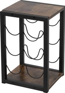 Stojan na víno ML-Design na 6 lahví, vintage, volně stojící stojan na lahve ze dřeva a kovu Stojan na víno ML-Design na 6 lahví, vintage, volně stojící stojan na lahve ze dřeva a kovu