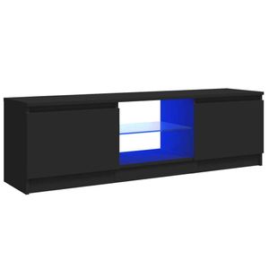 vidaXL Szafka pod telewizor z oświetleniem LED czarna 120x30x35,5 cm