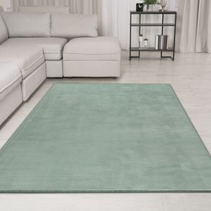 Moderner Teppich hoch und weich in schönem hellgrün Größe - 140 x 200 cm