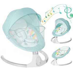 Babywippe Babyschaukelstuhl Fernbedienung Bluetooth freie Hände mit 5 Vibrationsamplituden 3 Musik Timing mit Moskitonetz
