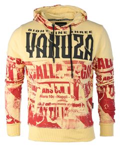 Yakuza Herren Wallpaper Hoodie KapuzenPullover Sweater HZB 18006, Grösse:S, Farbe:Pale Banana