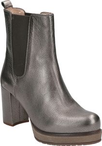 Unisa Stiefelette KANJI, Narbenleder geprägt, Grau, Damen