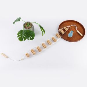 Massage Massagegerät Rücken Massageroller Rückenmassagegerät mit Griff Roller aus Holz 120 cm,