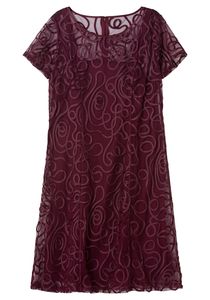 sheego Damen Große Größen Spitzenkleid in leicht ausgestellter Passform Spitzenkleid Abendmode elegant Rundhals-Ausschnitt - unifarben