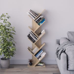 Mondeer Bücherregal mit 9 Ebenen aus Holz 40 x 20 x 127 cm Hellbraun