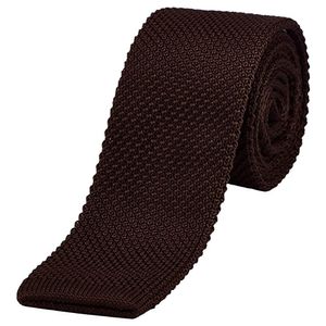 1 Stück Strickware Krawatte Strickkrawatte Krawatte Waschbar Schmaler Jersey Einfarbig Flache Krawatte Schmaler Flacher Kopf(Coffee color)