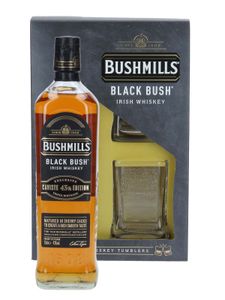 Bushmills BLACK BUSH Irish Whiskey Caviste Edition 43% Vol. 0,7l in Geschenkbox mit 2 Gläsern