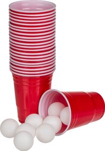 Out of the Blue 79/3936 - Trinkspiel, Beer Pong, 15 Bälle und 22 Trinkbecher, für ca. 550 ml
