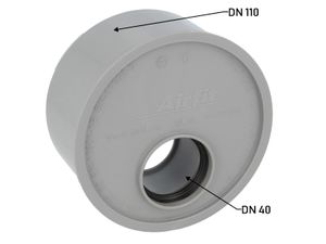 Airfit Abwasser-Innen-Reduzierstück DN 110 x 40, superkurz, für HT-Rohr, 81004SK