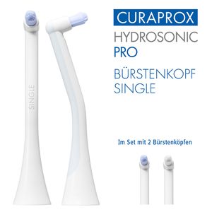 Hydrosonic SINGLE Aufsteckbürsten, 2x Bürstenkopf, optimale Reinigung zwischen Zähnen & Zahnspangen