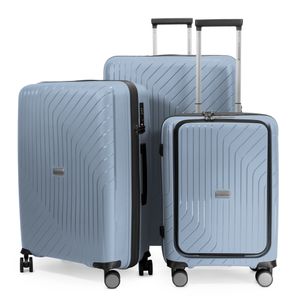 HAUPTSTADTKOFFER TXL sada kufrov 3-dielny ľahký robustný kufor na kolieskach Laptofach, cestovný kufor na odbavenie, TSA, Iceblue