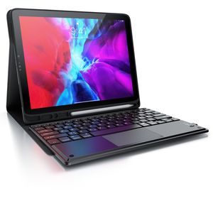 Aplic Bluetooth Tastatur kompatibel mit Tablet iPad Pro 12,9 Zoll - Gen 3 + 4 – 280 mAh Akku - inkl. Case - Tablet Keyboard kompatibel mit Apple Layout- Schutzhülle