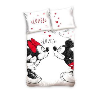 Mickey Mouse Bettwäsche-Set Bettbezug Mickey  Minnie 140 x 200 cm