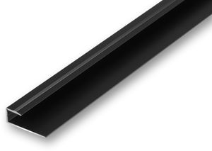 (18,84EUR/m) Einschubprofil von 14 - 16 mm Belagstärke 1500 mm lang schwarz Abschlussprofil für Hartböden U-Profil