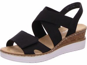 Rieker Damen Keilsandaletten 23751-39, 23751-40, 23751-42, 23751-37, 23751-38 RIE-V38G8 schwarz uni 40 [Schuhe Frau]