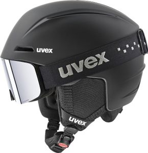 Uvex Viti Set Helm Mit Visier Schwarz 54-58 cm / Mirror Green Supravision Yellow Clear/CAT2 Schwarz 54-58 cm
