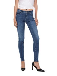 Only Damen Jeans-Hose OnlPush Skinny-Fit Regular-Waist Shaping Pant Stretch, Farbe:Blau, Jeans/Hosen Neu:28W / 30L