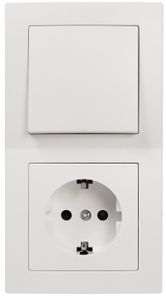 3-teiliges Schalter- und Steckdosen-Set FLAIR "Tür 2-fach", weiß, matt