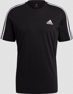 adidas T shirt Herren Rundhals im 3 Streifen Design, Größe:M, Farbe:Schwarz