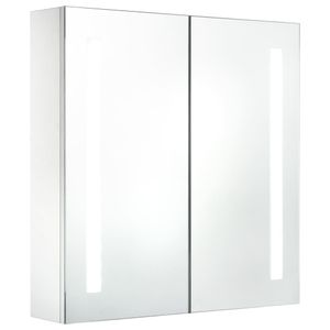 LED-Bad-Spiegelschrank HM, Badezimmerschrank Badspiegel mit LED Beleuchtung, Hängeschrank Badschrank 60x14x62 cm