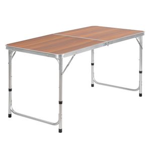 CampFeuer Aluminium Campingtisch für 6 Personen, 120 x 60 cm, Gartentisch faltbar, Falttisch