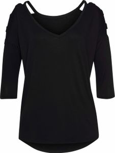 LASCANA 3/4-Arm-Shirt schwarz Größe 36/38