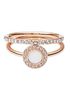 Fossil Ring-Set für Damen Classics Edelstahl rosé JF02666791, Ringgröße:60 (19.1 mm Ø)