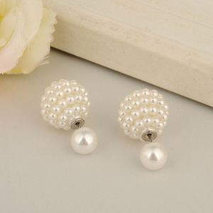 Schöne Doppelseitige Ohrringe mit Perle