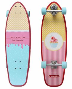 MOVADO Surf Skateboard Longboard Vintage Retro Cruiser High Speed ABEC-11 Kugellager Komplett inkl Schoner | Candy