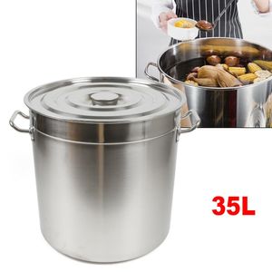 35L Suppentopf Edelstahl-Topf mit Deckel Küchenkochgeschirr Kochtopf mit großer Kapazität Suppentopf Gulaschtopf, Home Brew Pot (3.0cm dick)