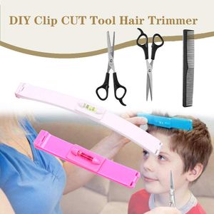 2 Stück Haarschneide Hilfe Clip, Frisurenhilfe Schere Haarschneidewerkzeug DIY Haarschnitt Klammern Styling Ruler für Salon Friseur oder zu Haus
