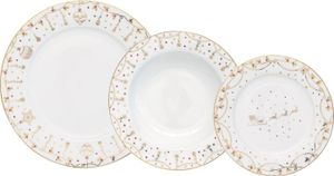 18 tlg. Tellerset CHRISTMAS LIGHTS weiß gold Porzellan EASY LIFE