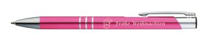 10 Kugelschreiber mit Gravur "Frohe Weinachten" / aus Metall / Farbe: pink