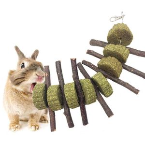 Kauspielzeug aus Apfelholz, Gras, Heu, Kuchen, für die Zahngesundheit von Hamstern, Kaninchen und Hasen