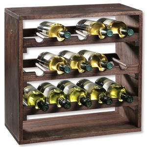 KESPER stojan na víno, stojan s policami na 15 fliaš s možnosťou vytvorenia veľkého modulu, 50x50x25 cm, 69243