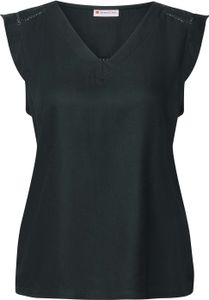 Street One V-Top 'V-Neck Top mit Häkeldetails', A323507, pine grove green, Gr. 42