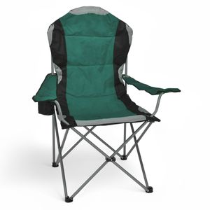 Regie Klappstuhl DELUXE mit Getränkehalter - grün - Campingstuhl Anglerstuhl mit Tragetasche
