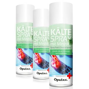 3 x 400ml Oputec Kältespray Eisspray Minze: Erste-Hilfe-Spray bei Sportverletzungen, Schmerzen und Schwellungen - Medizinisches Kühlspray für Erste-Hilfe-Set