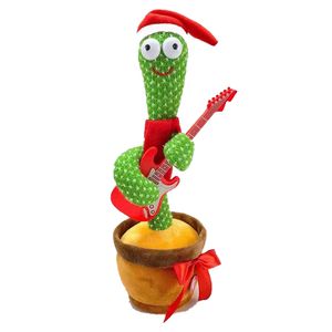 Weihnachten singendes und tanzendes Kaktusspielzeug, tanzender Kaktus, Babyspielzeug, tanzender Kaktus, der Spielzeug nachahmt(Gitarre)