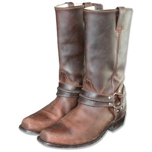 Herren Damen Western Cowboy Biker Leder Stiefel Boots »WB-01« Braun