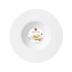 Bormioli Rocco Grangusto Biely tanier na rizoto SUPPORTE PLATE Ø 27 cm PORCELÁNOVÝ tanier tmavobiely BORMIOLI ROCCO, 1 kus