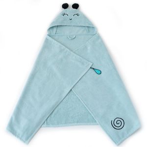 Milk&Moo Sangaloz Baby Kapuzenbadetuch aus Samt, extra weiche, leichte, saugfähige und langlebige Textur, für Neugeborene und Kinder von 0-2 Jahren, blau, XL, 70x120cm